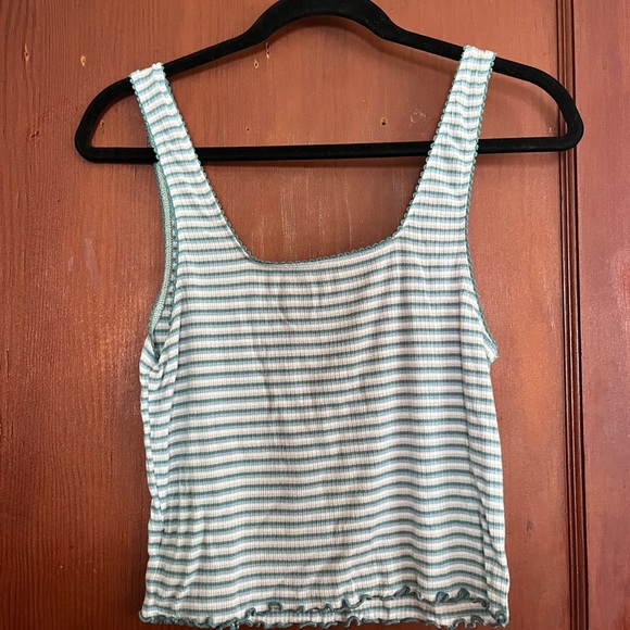 American Eagle Outfitters Teal and White Striped Tank Top - Picture 4 of 4